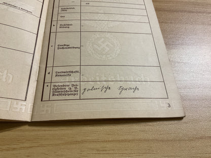 Original WWII German Deutsches Reich Arbeitsbuch-Wilhelm Knupka-Official Employment Book-26 February 1935