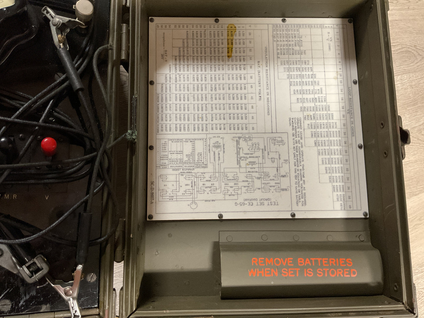 WWII US Signal Corps Test Set EE-65-G w/ Manual TM11-361-1944 Field Telephone Tester