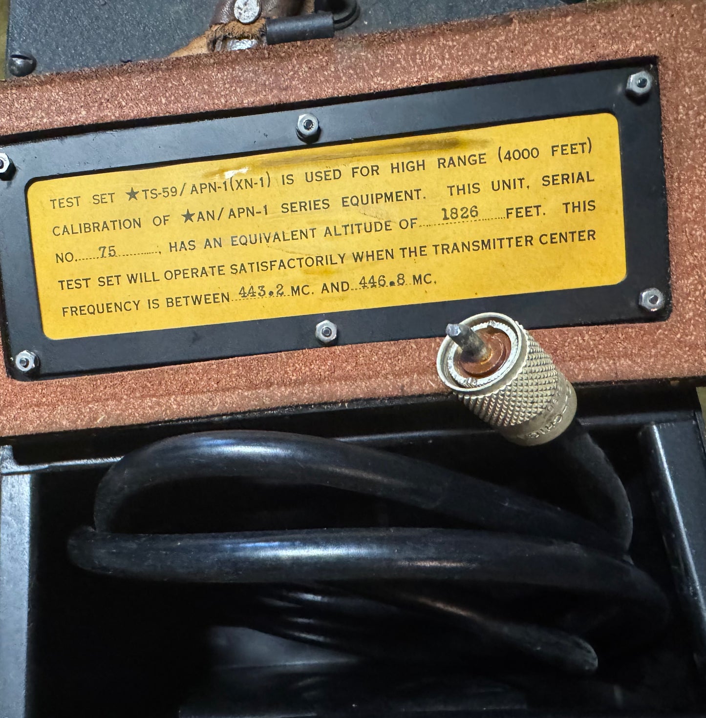 Original WWII-era U.S. military TS-59/APN-1 (XN-1) radar altimeter test set