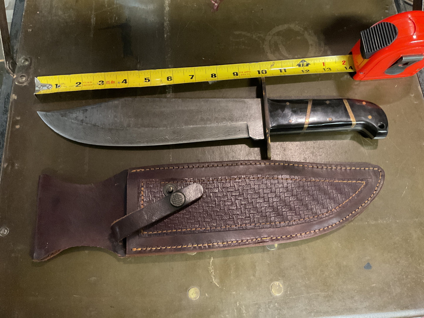 Handmade Damascus Bowie Full Tang