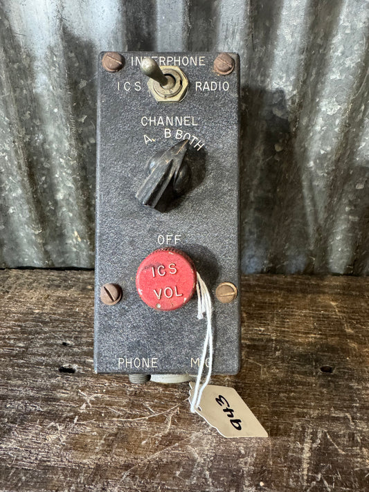 WWII U.S. Navy RL-9 Pilot’s Control Box Interphone Control Unit