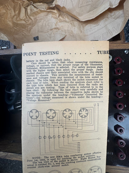 Vintage Vacuum Tube Socket Adapter Test Set in Wood Case