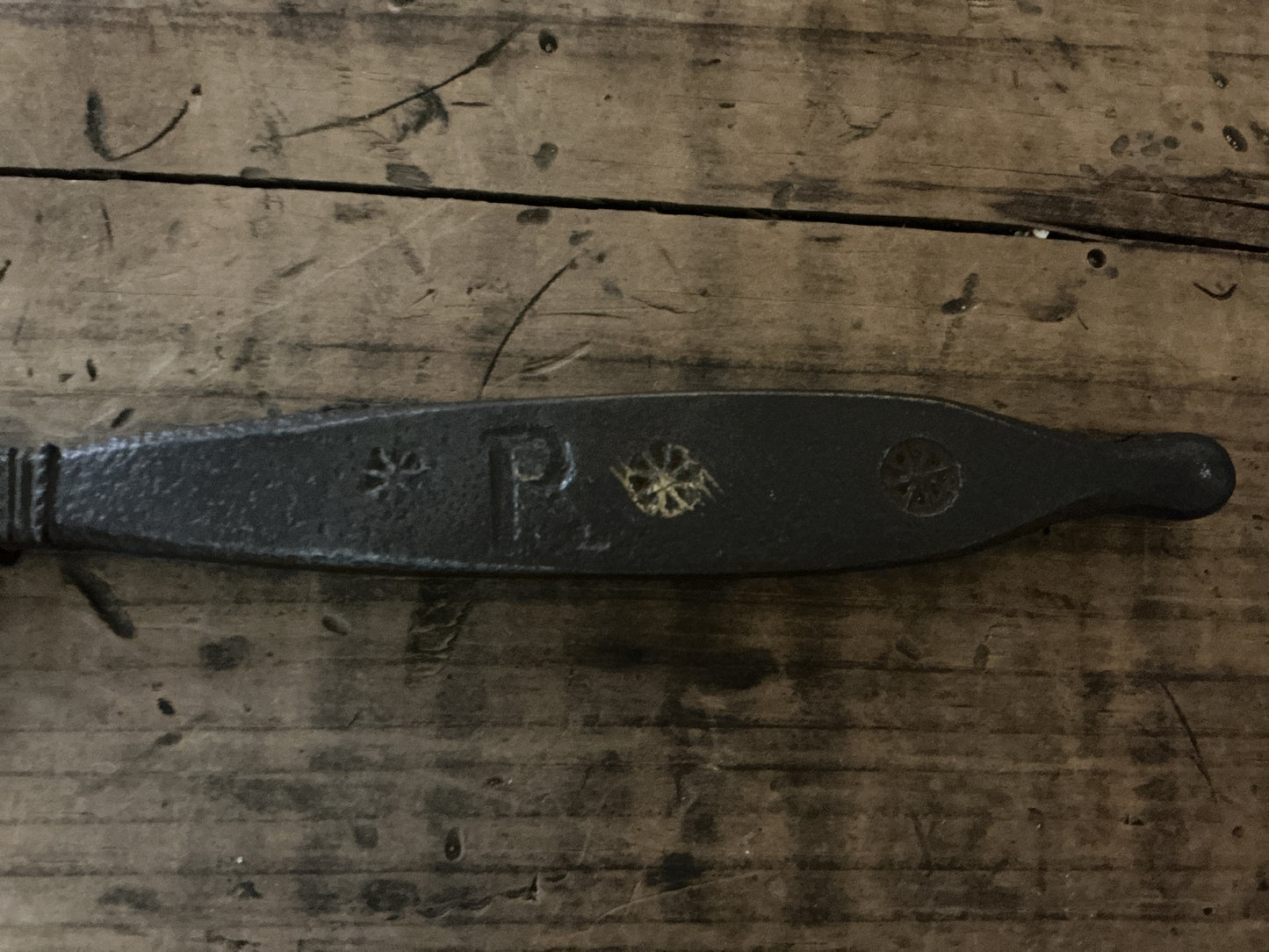 Antique Hand Forged Blacksmith Trade Knife Chopper Primitive Folk Art Marked “R”