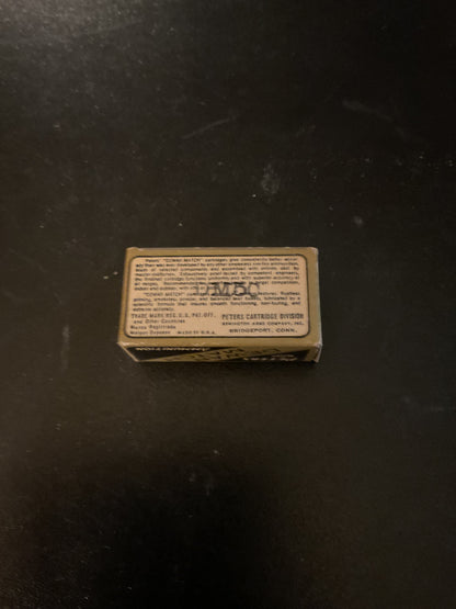 Vintage Peters Dewar Match .22 Long Rifle Rimfire Cartridges — Full Box of 50