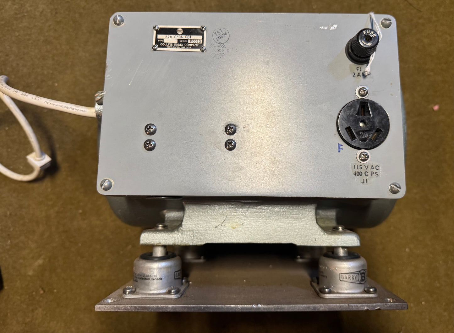 Nobrush Motor Generator 115VAC 400 CPS Aircraft/Radio Power Supply