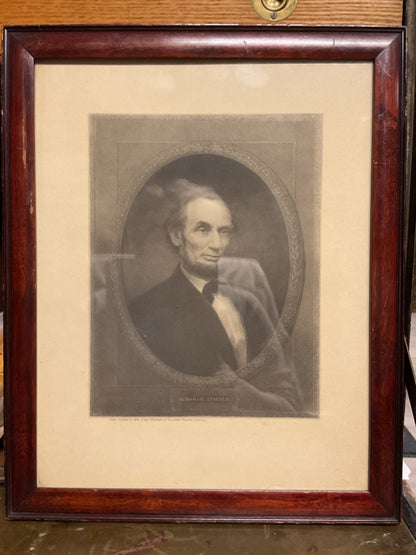 Antique Abraham Lincoln Steel Engraving Print-Wm. Edgar Marshall-John Wanamaker Framed