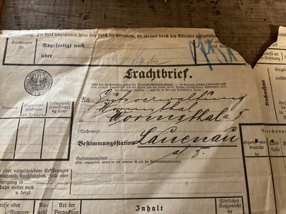 Original Deutsche Reichsbahn Freight Bill
