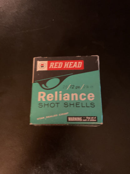 Vintage Red Head Reliance 12 Gauge Shot Shells — Full Box of 25