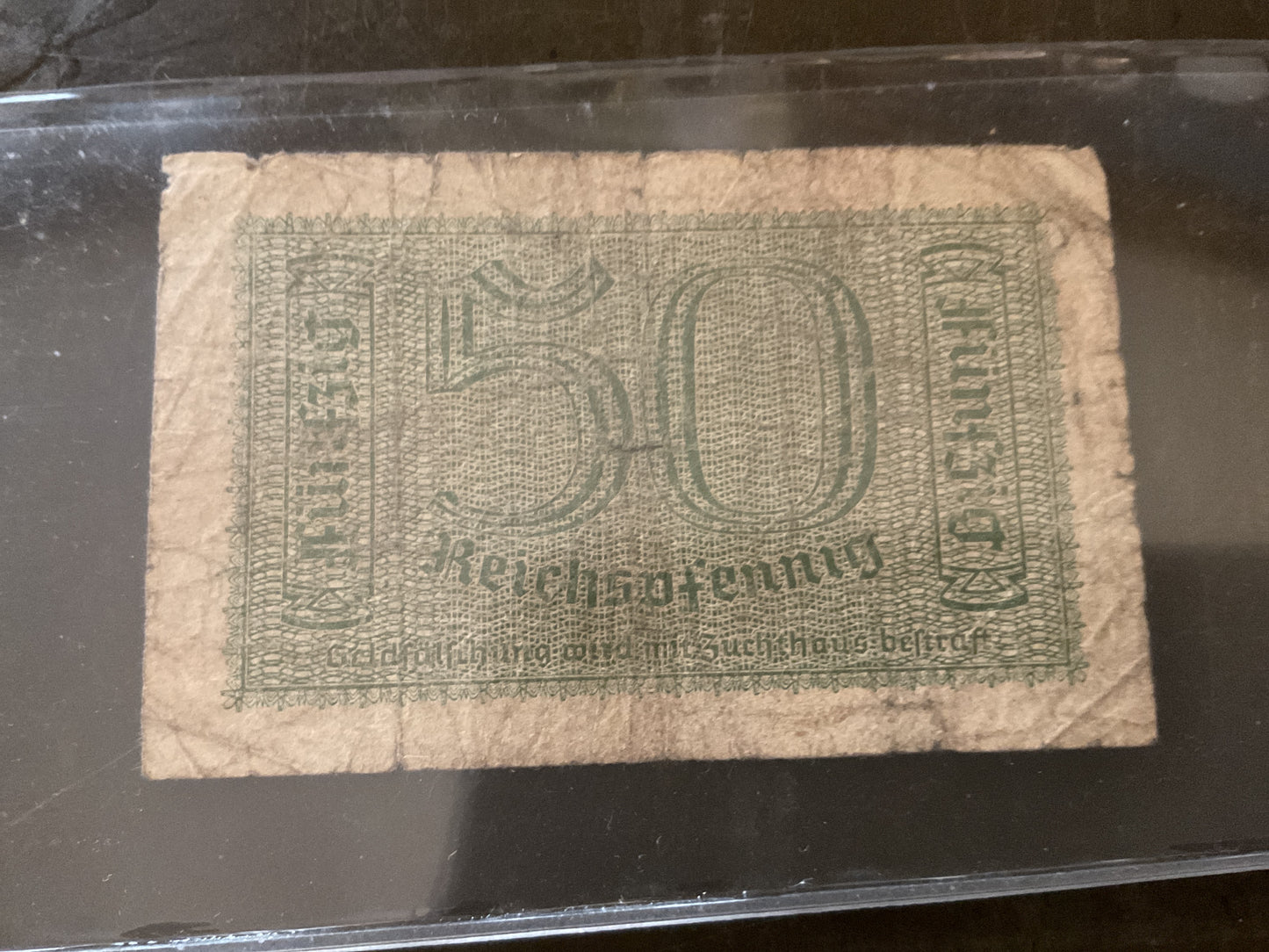 50 Reichspfennig Note-Nazi Germany-Third Reich