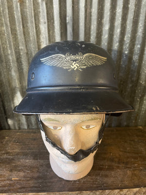 WWII German Luftschutz Gladiator Helmet – Named “RABAS” – Complete Liner