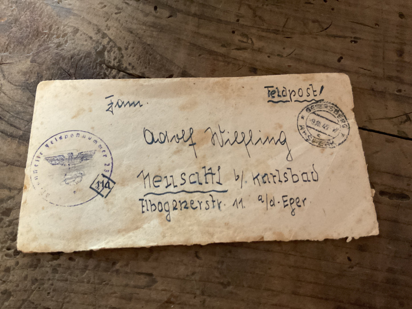 WWII German Wehrmacht Feldpost Letter & Envelope-Feldpost Nr. 23853-1943