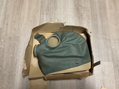 WWII German VM37 Civilian Gas Mask Set (Volksgasmaske) w/ Filter, Box, and Instructions