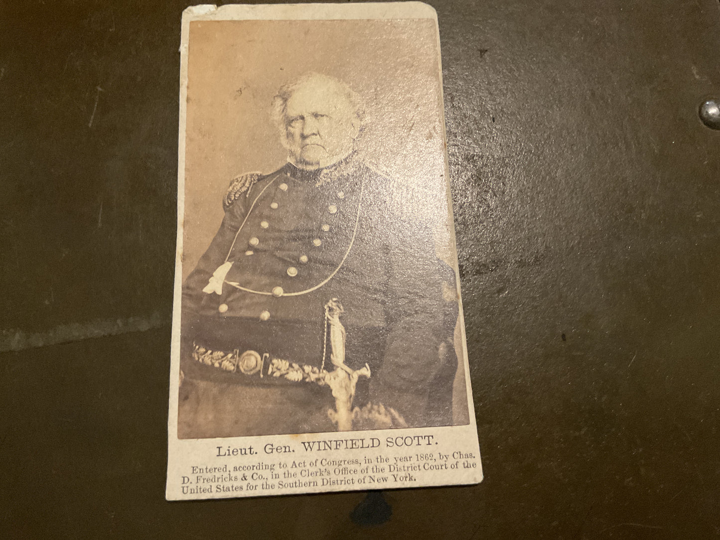 Civil War Gen. Winfield Scott Seated View CDV