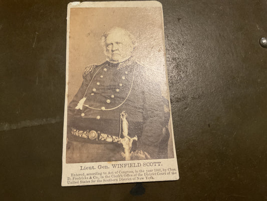 Civil War Gen. Winfield Scott Seated View CDV