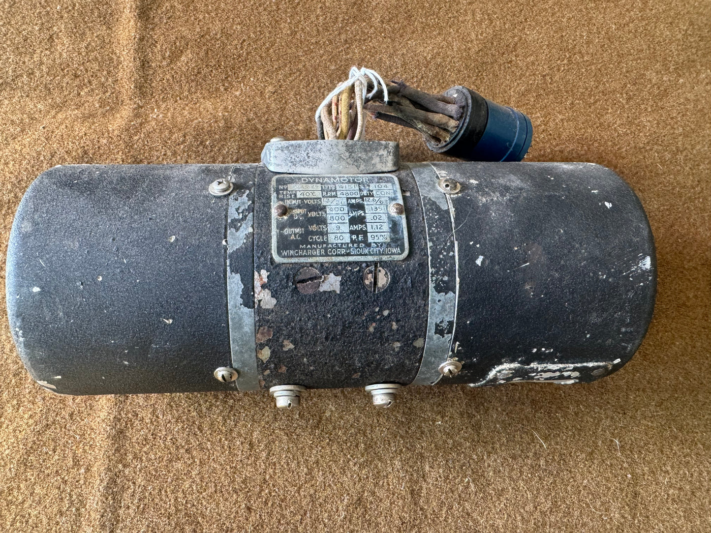 Signal Corps U.S. Army PE-101-C Dynamotor Unit General Electric WWII Military Radio Power Supply