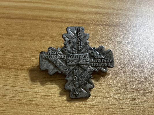 1934 NSDAP Gau Party Day Badge