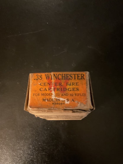 Antique Winchester .38 WCF / .38-40 Center Fire Cartridges — 2-Piece Box with 44 Rounds