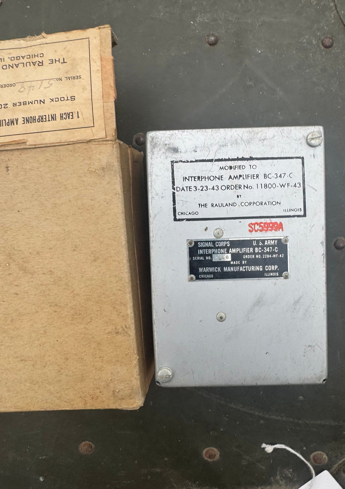 WWII U.S. Army Interphone Amplifier BC-347-C
