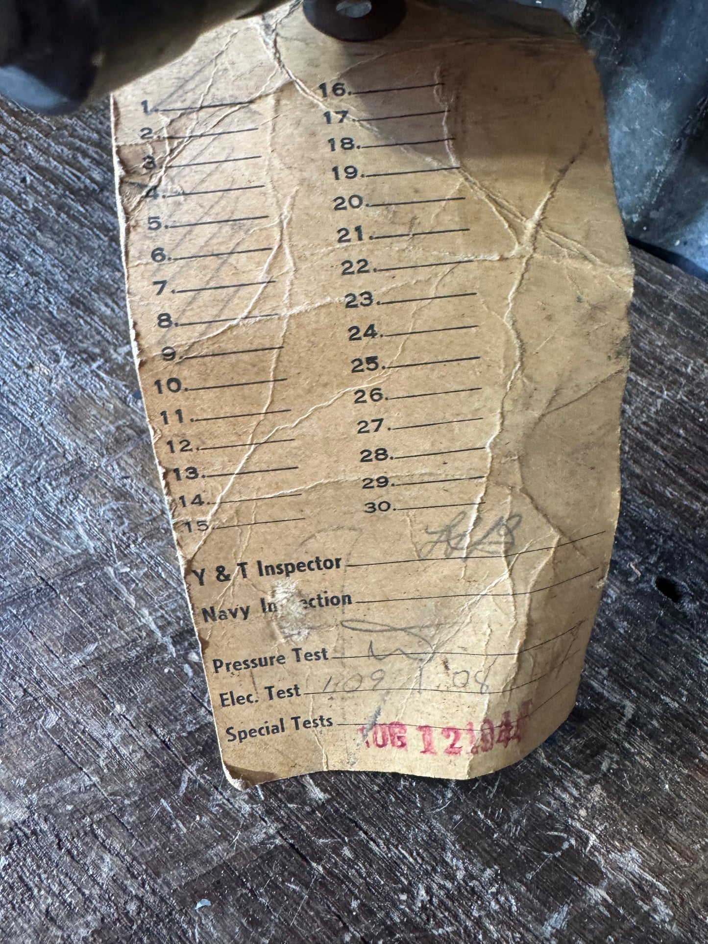 WWII U.S. Navy Waveguide Rotary Joint Assembly with Inspection Tag