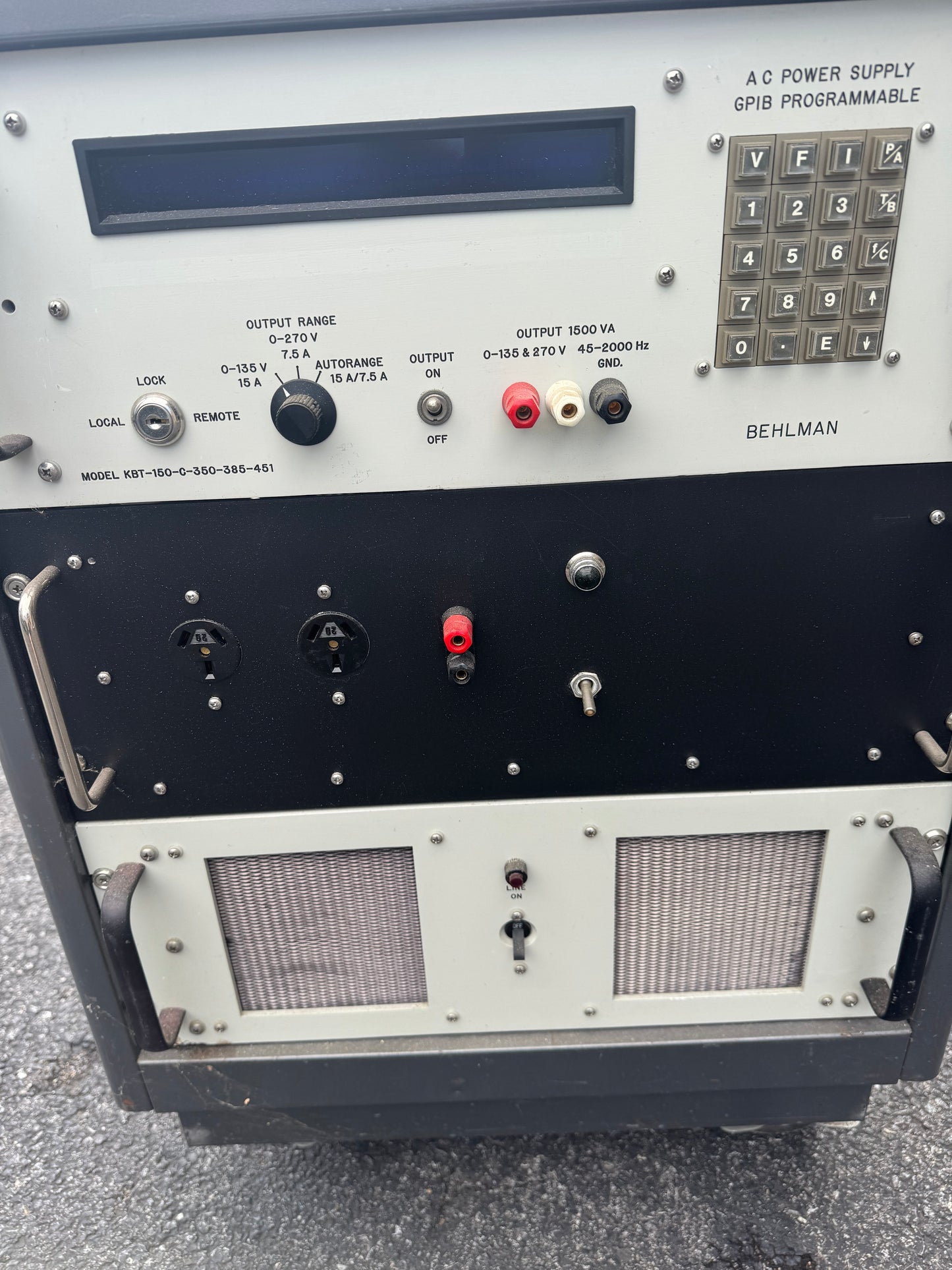 Behlman programmable AC power supply rack