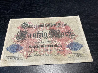 German 50 Mark Banknote 1914