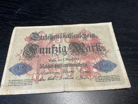German 50 Mark Banknote 1914