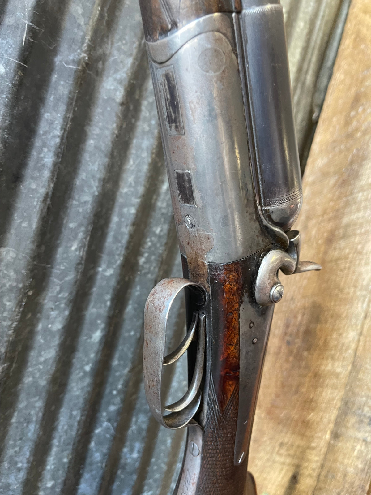H. Pieper Belgium Hammer Double Combination Gun – 12 Gauge / .38-55