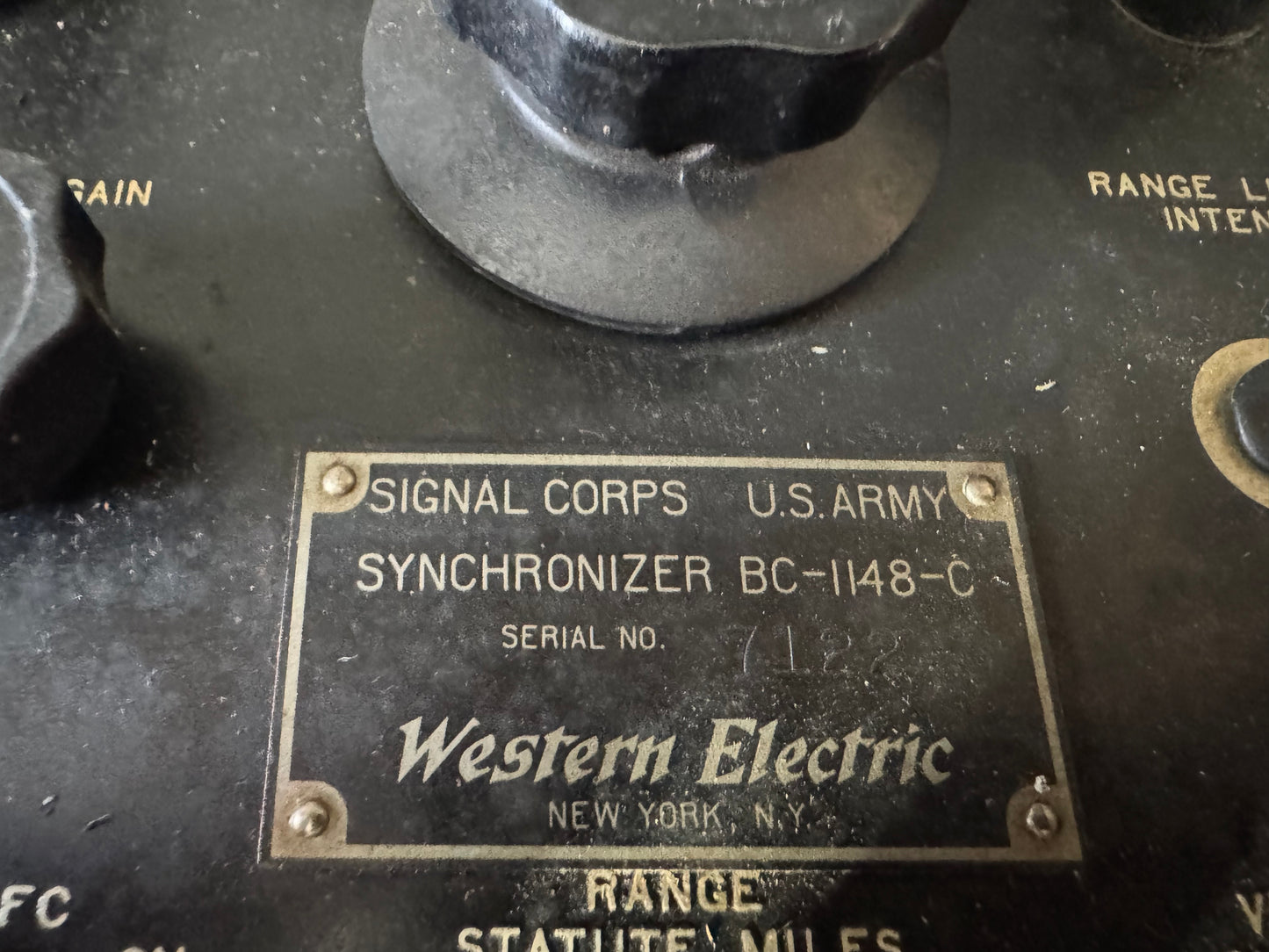 WWII U.S. Army Signal Corps BC-1148-C Synchronizer – Western Electric Radar Component
