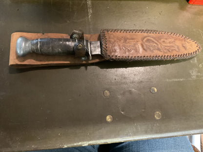 WWII Theatre Knife Black & Silver Handle