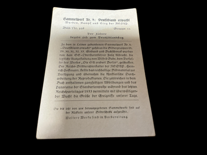 Third Reich Propaganda Card. 5’x3’