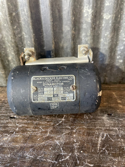 WWII U.S. Aircraft Radio Dynmotor – Black & Decker Electric Co. – Military Communications Component