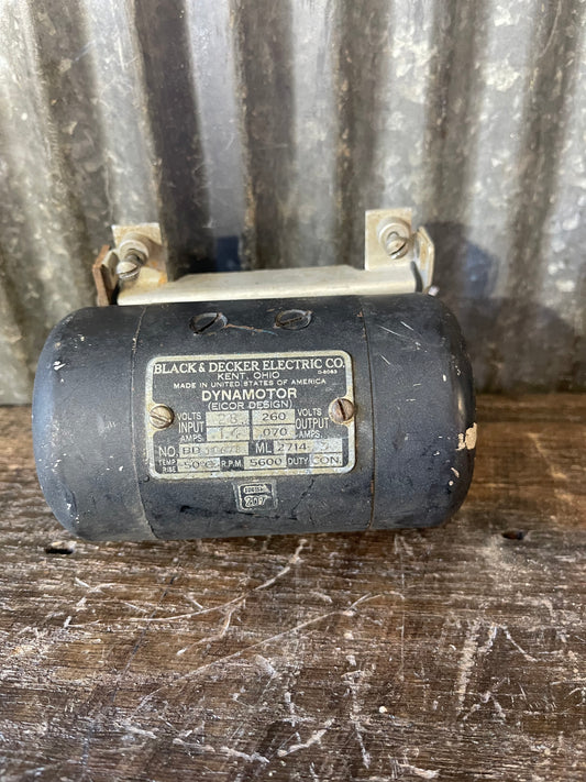 WWII U.S. Aircraft Radio Dynmotor – Black & Decker Electric Co. – Military Communications Component