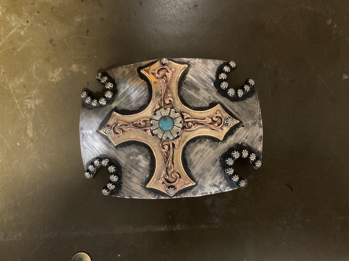 Ornate Cross Belt Buckle