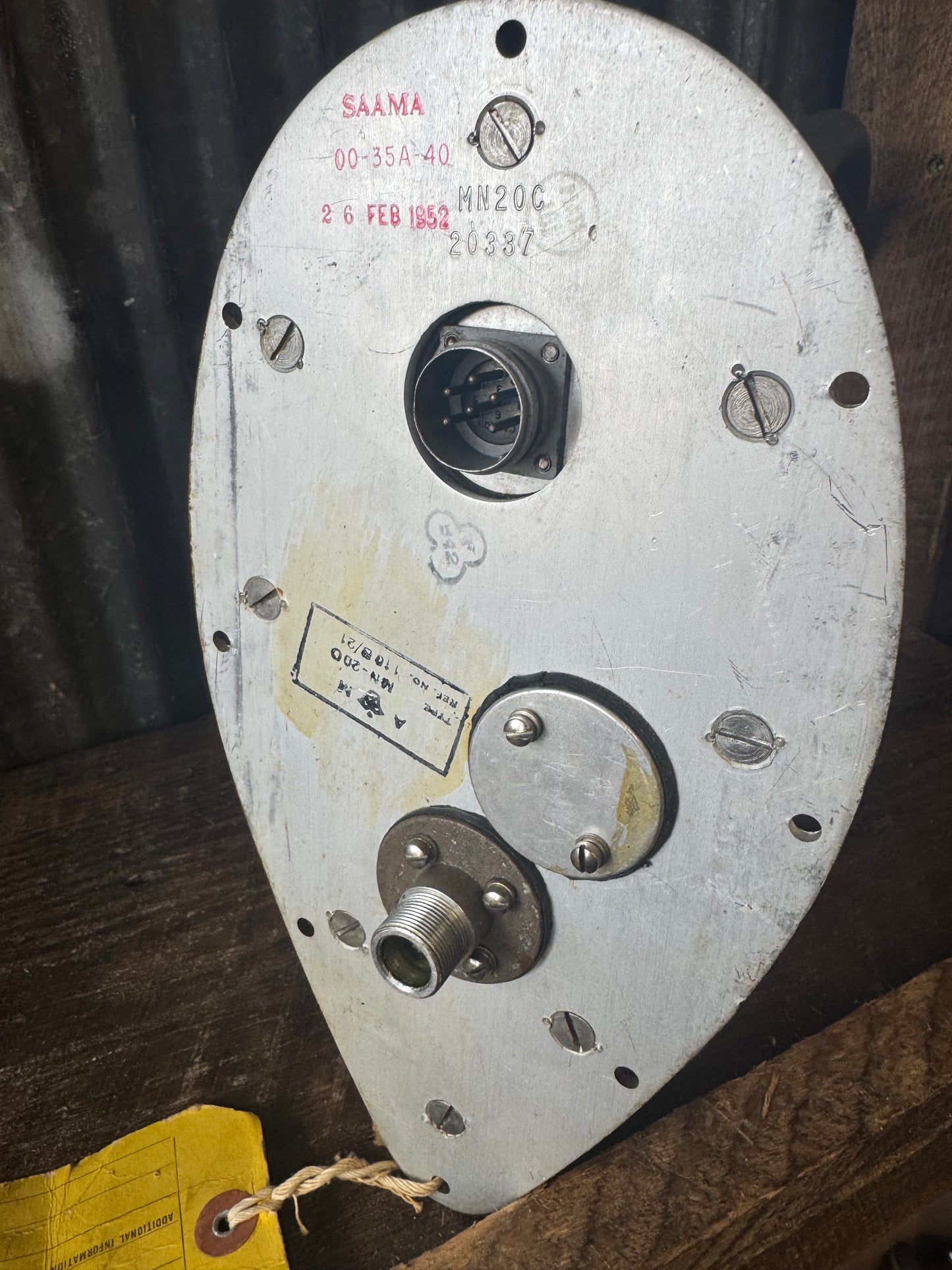 WWII MN-20C Aircraft Loop Antenna – Radio Direction Finding (RDF) Unit w/ Original Tag