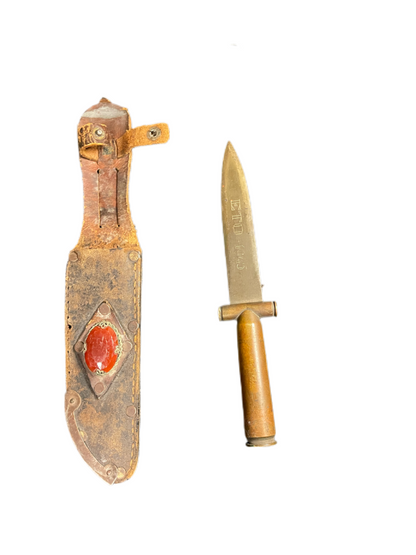 WWII Theater Knife with Engraved Blade and Repurposed “DM 43” Ammunition Handle