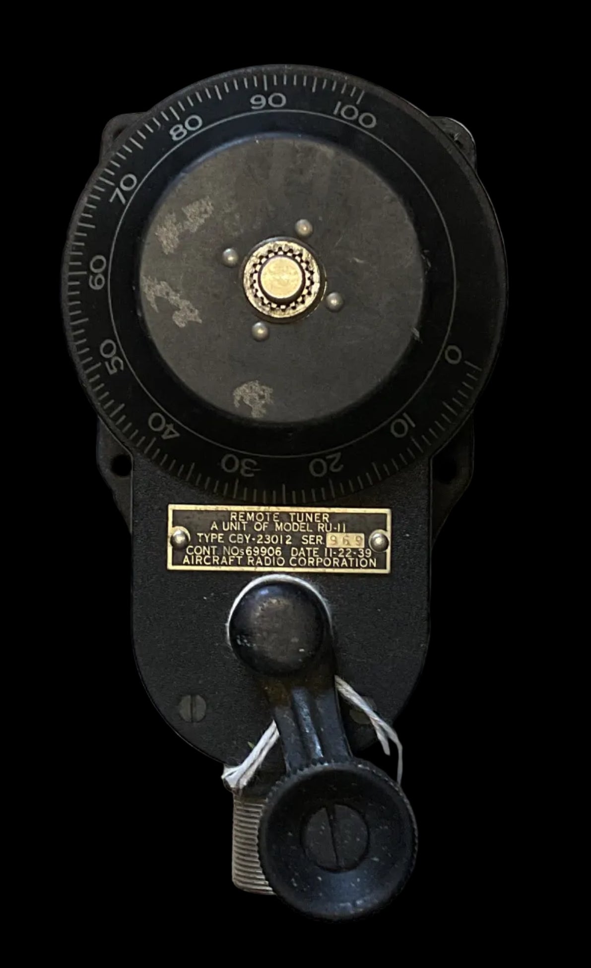 WWII U.S. Navy Remote Tuner Unit – Aircraft Radio Corp – Nov 1941 (RU-Series)