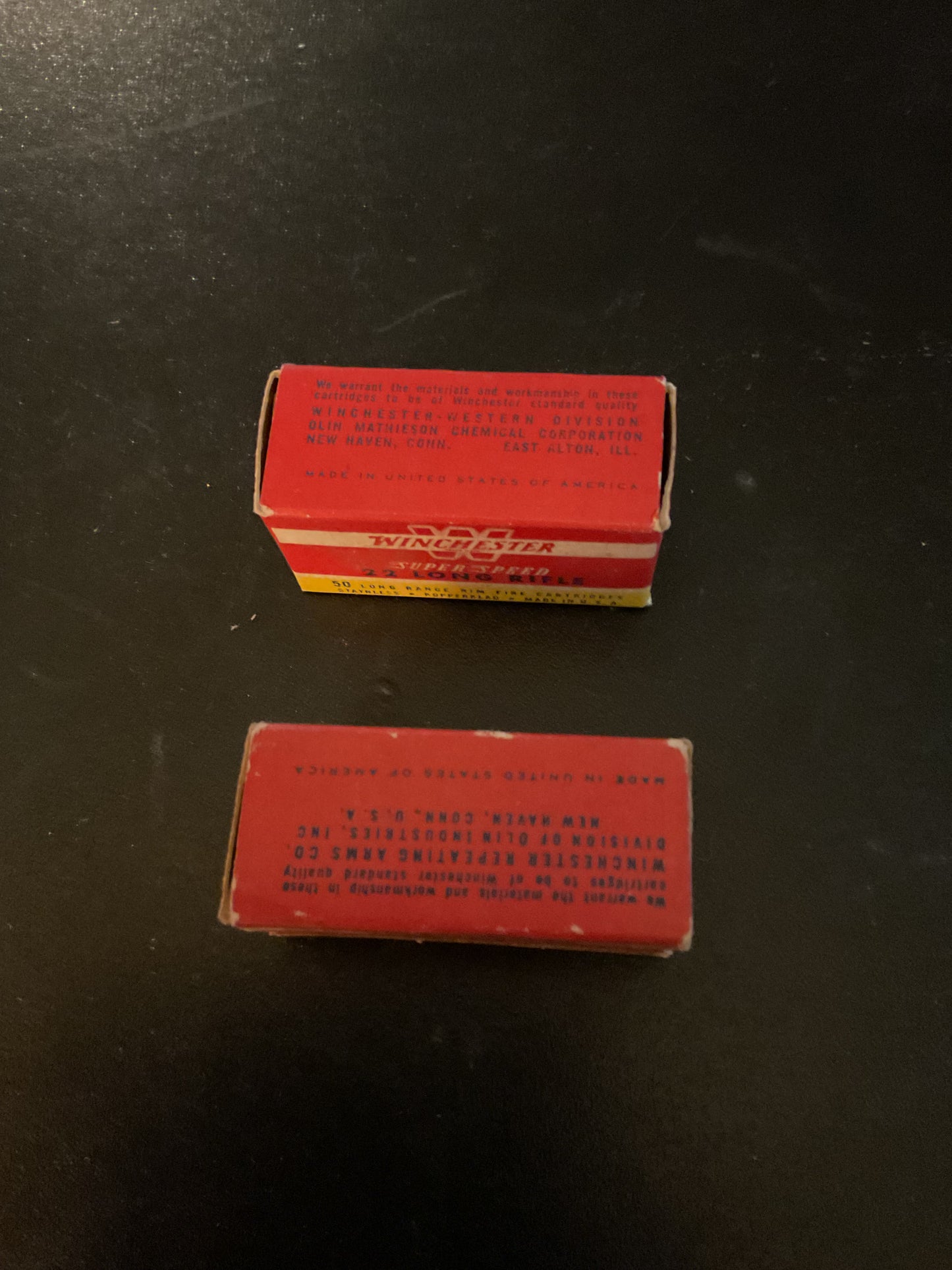 Vintage Winchester Super-Speed .22 Long Rifle Rimfire Cartridges — Full Box of 50