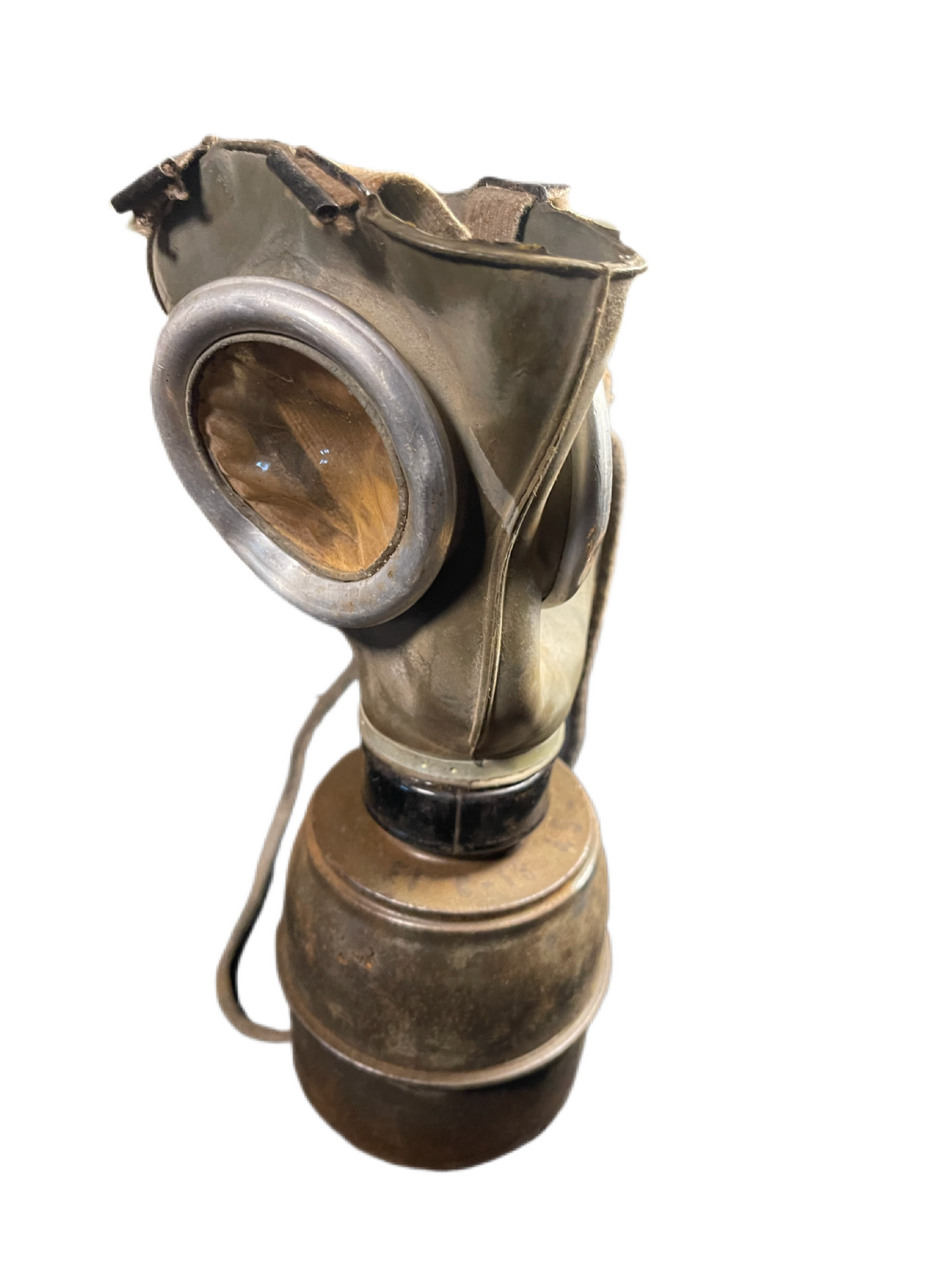 WWII French Vernon A.N.P. 39 Gas Mask with Original Canister and Carrying Case