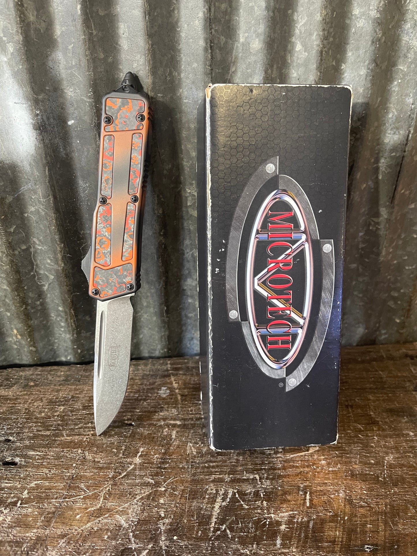 2015 Microtech Scarab QD S/E Stonewash Standard Custom OTF Knife — Box Included