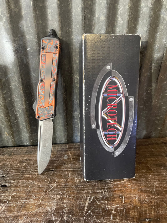 2015 Microtech Scarab QD S/E Stonewash Standard Custom OTF Knife — Box Included
