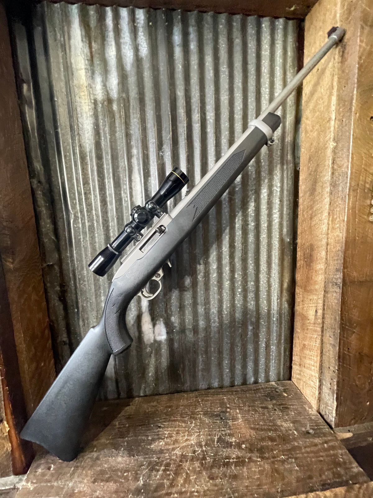 Ruger 10/22 Stainless .22 LR – Leupold Fixed 4x Scope – Synthetic Stock