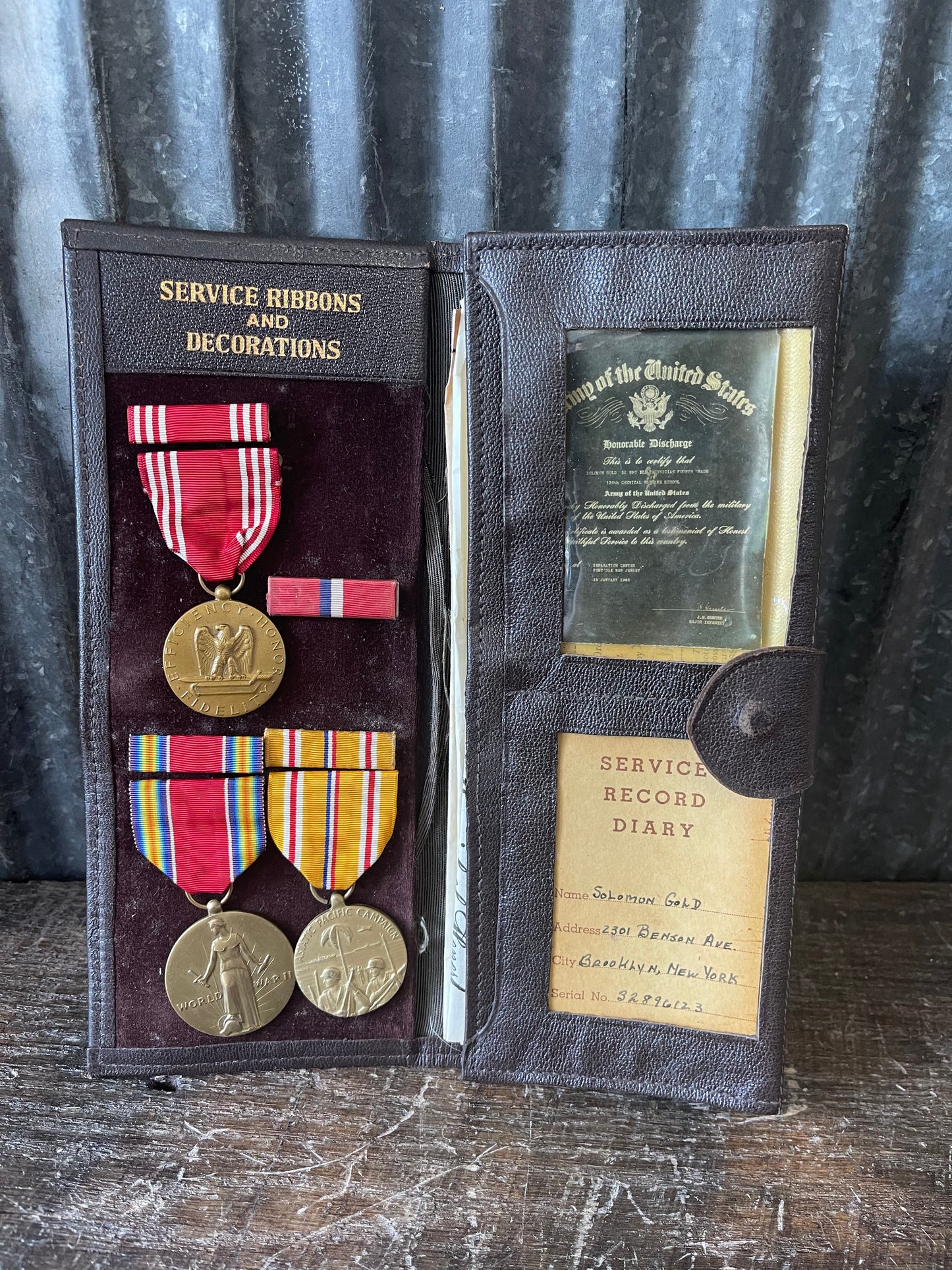 WWII U.S. Army War Service Record Grouping – Solomon Gold – Pacific Theater Veteran