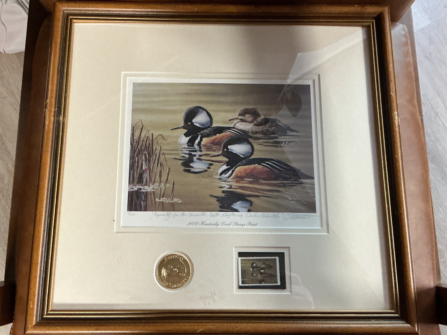Framed 2000 Kentucky Duck Stamp Print by Tim Donovan-Signed & Numbered 5/150-Ducks Unlimited Louisville East Chapter