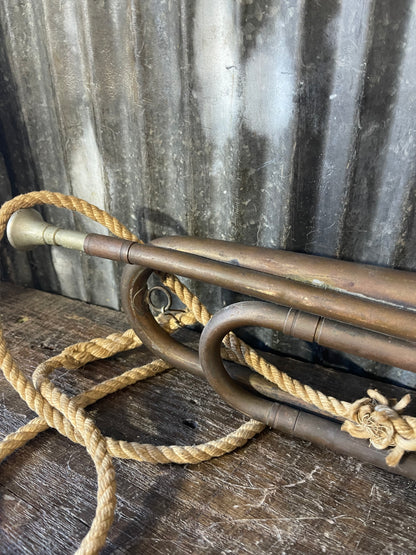 Vintage Rexcraft Brass Bugle with Cord – Scout, Military, or Ceremonial Use