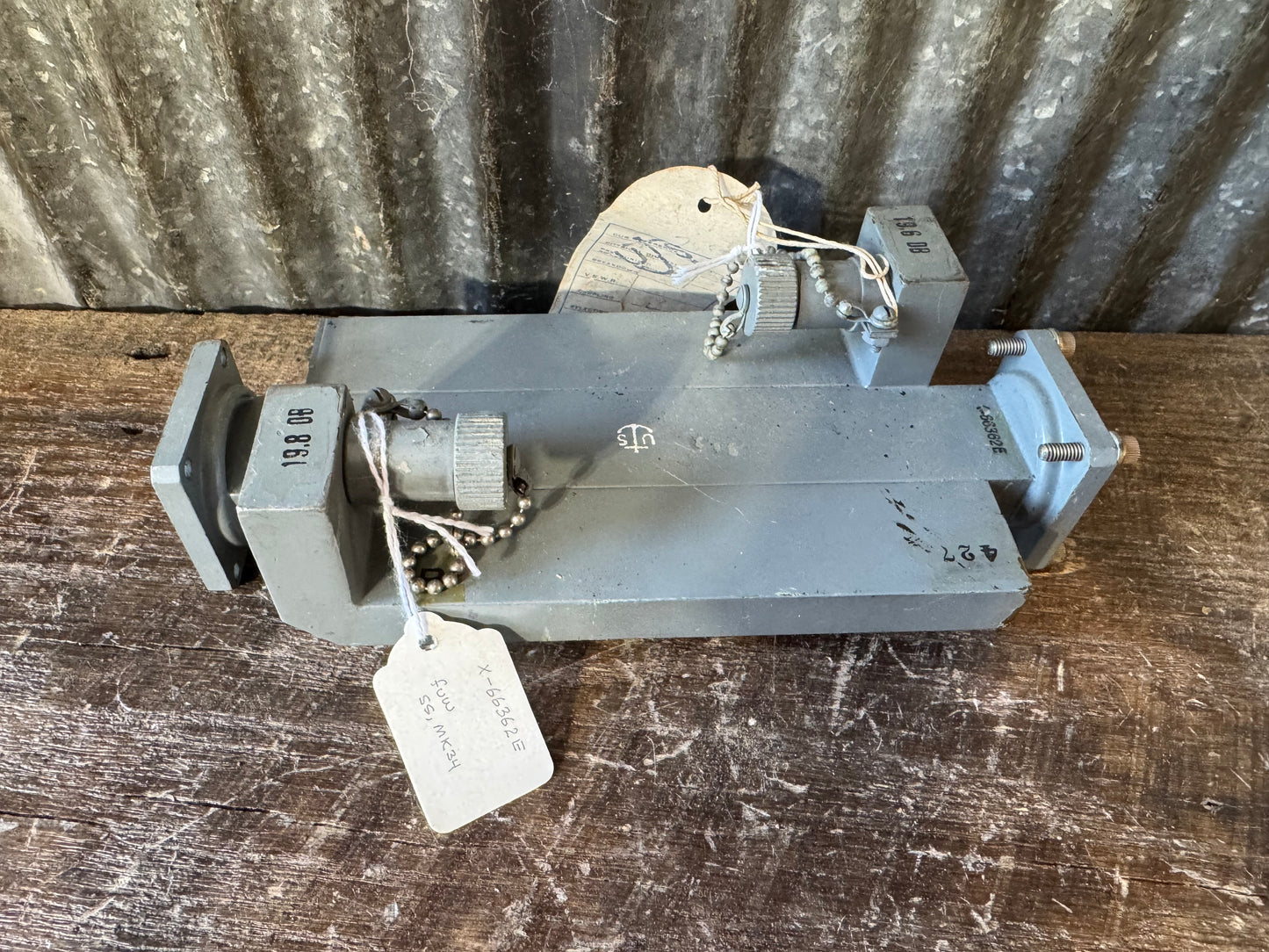 WWII U.S. Military Radar Waveguide Assembly with Directional Couplers – Original Inspection Tag