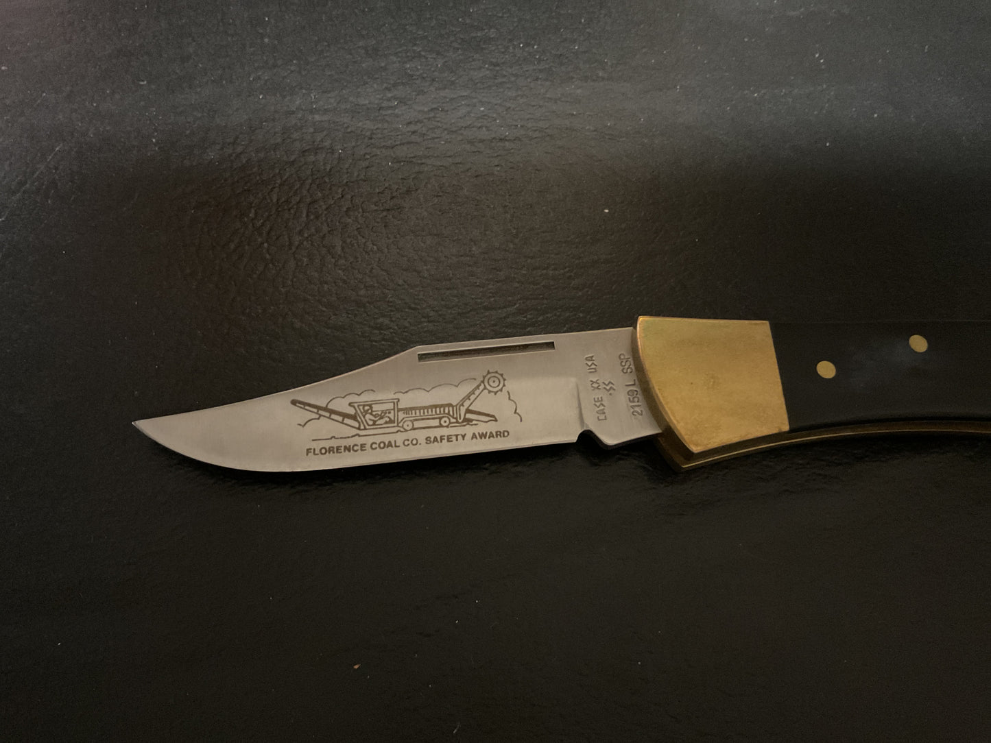 Vintage Case XX Fixed Blade Hunter Florence Coal Co. Safety Award