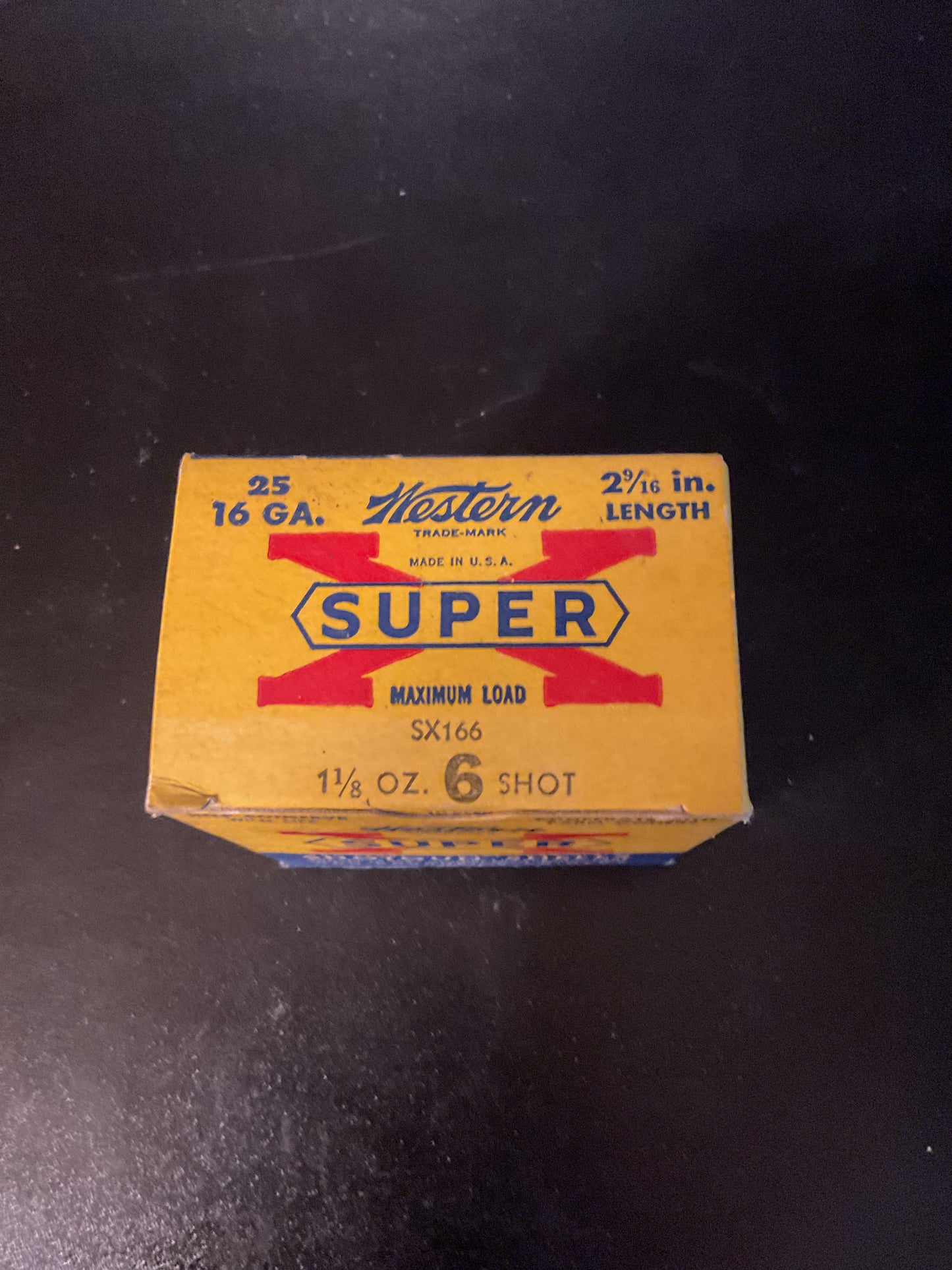 Vintage Western Super-X 16 Gauge Shotgun Shells — Full Box of 25