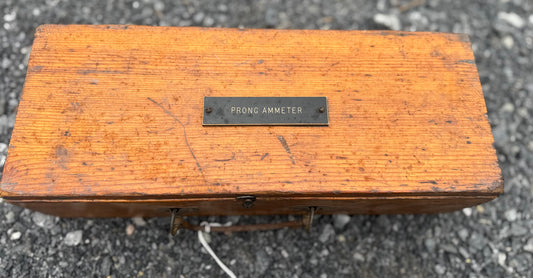 Vintage Weston Model 633 Prong Ammeter w/ Original Wood Case