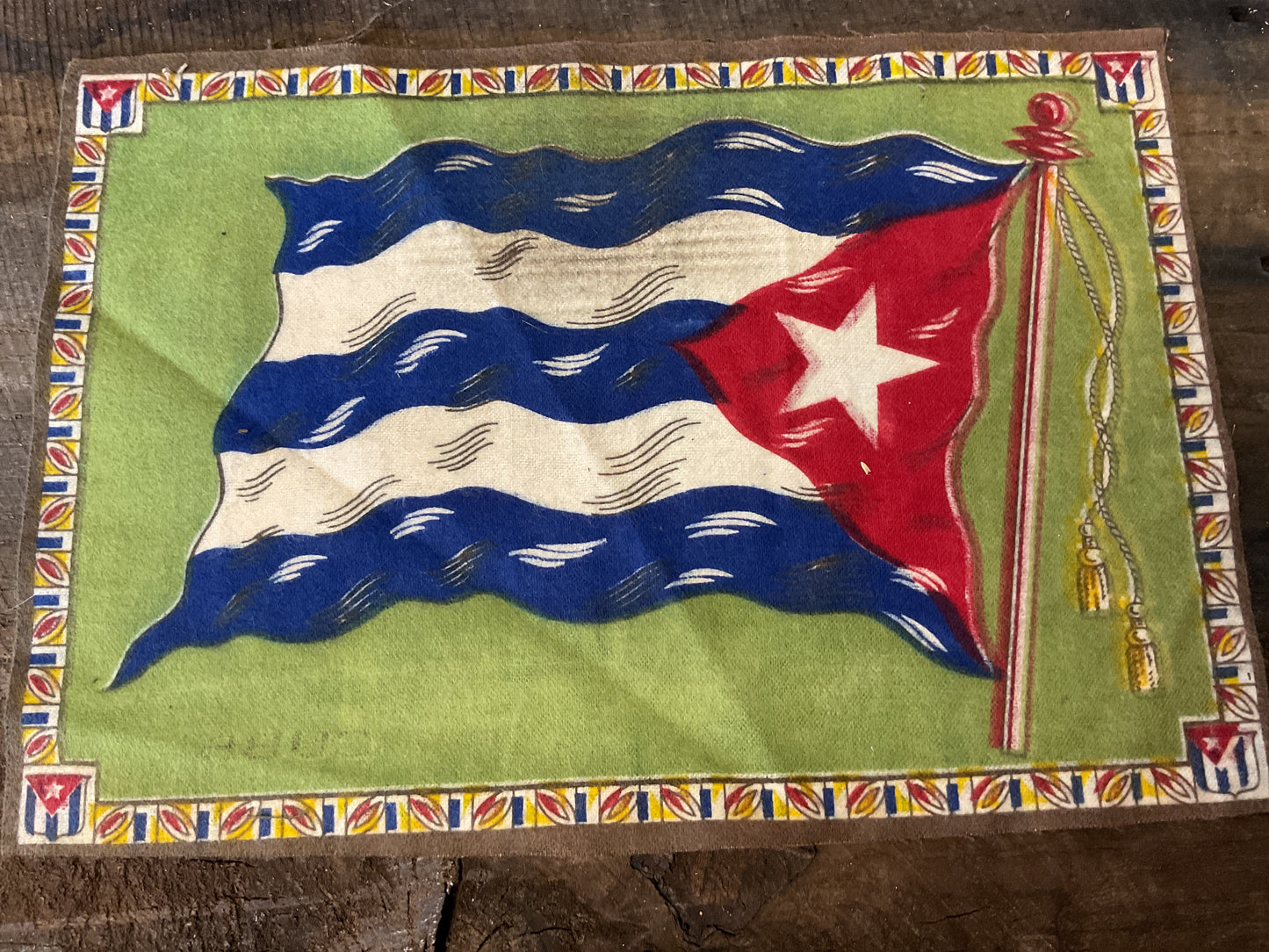 WWI Tobacco Felt Flag (approx 11x8)