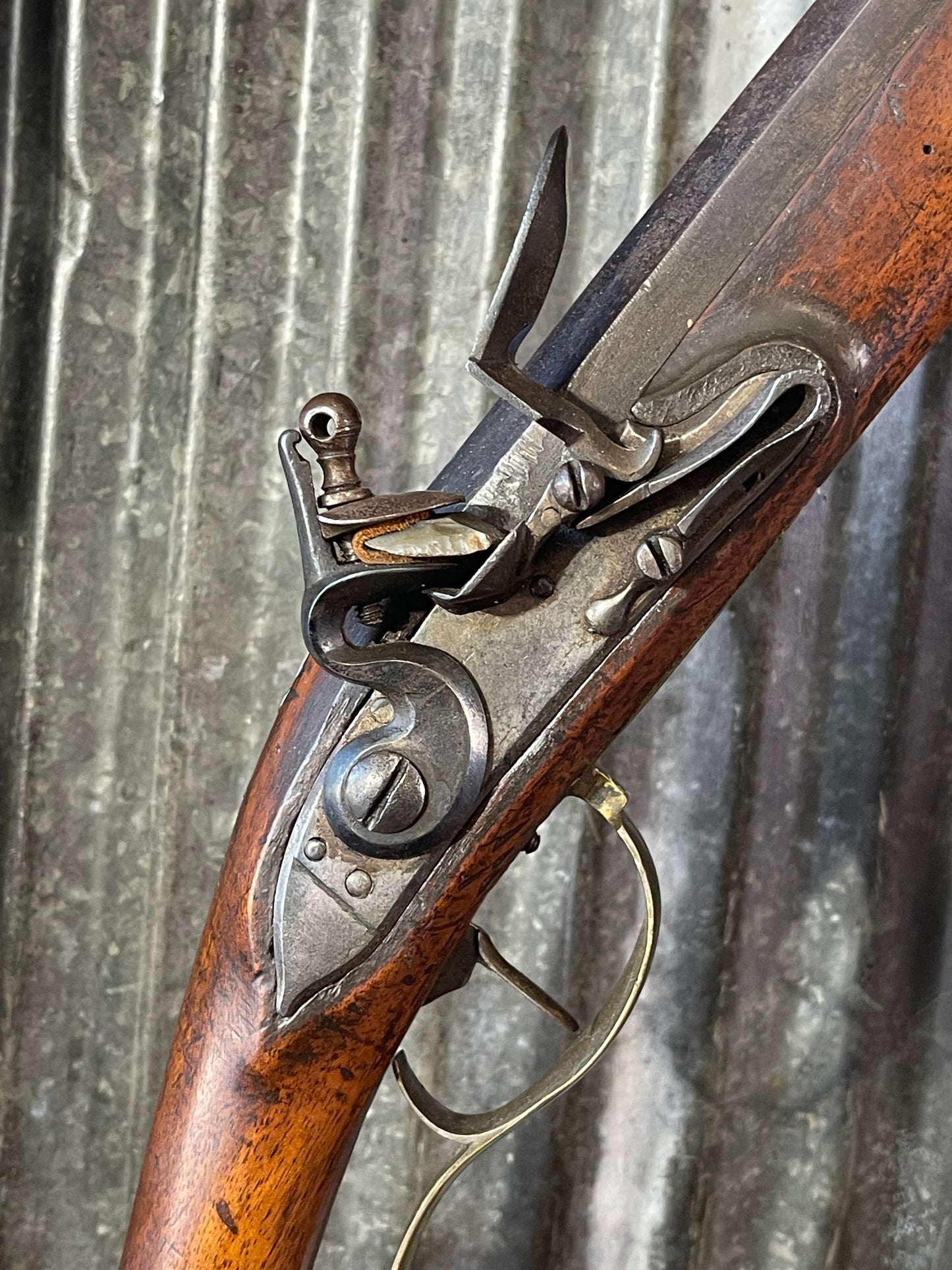 Unmarked .72 Caliber Flintlock Muzzleloading Rifle – Full Stock – Functional Lock – Early American Style